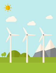 Fototapeta premium Three windmills