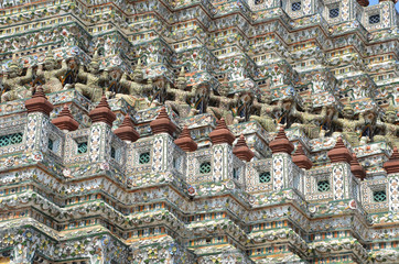 Faience mosaic. Wat Arun. Bangkok. Thailand