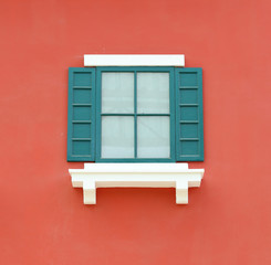 Obraz premium Vintage window with wall background