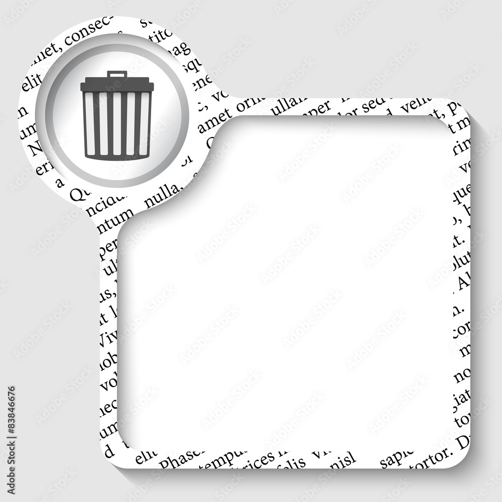 Poster vector box for any text and trashcan