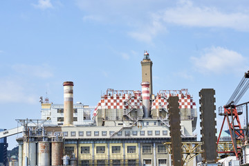 Fototapeta na wymiar electric power plant in genova