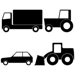 Truck, Tractor, Car and Loader