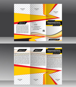 Tri fold construction brochure template design