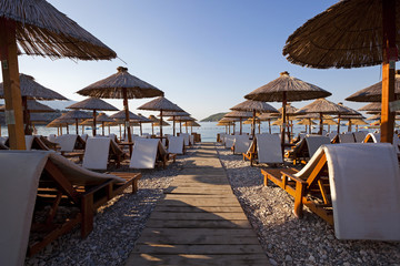umbrellas on a beach  