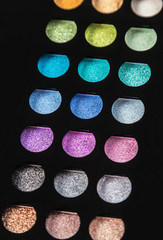 Palette of colorful eyeshadows