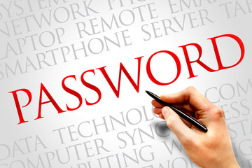 Password word cloud concept