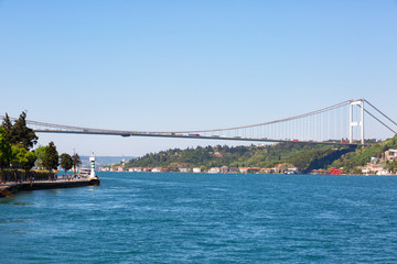 bridge through Bosphorus, Istanbul, Turkey