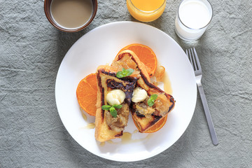 French toast with caramelized orange