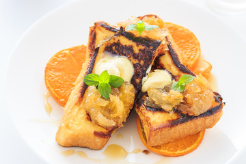 French toast with caramelized orange