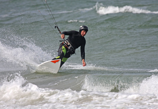 kitesurfer on a surfboard