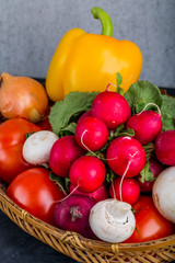 Fresh vegetables in the basket