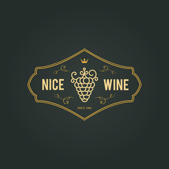 Vintage logotype for wine shop, winery, wine list, restaurant