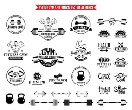 Sport and Fitness Logo Templates, Gym Logo and Design Elements