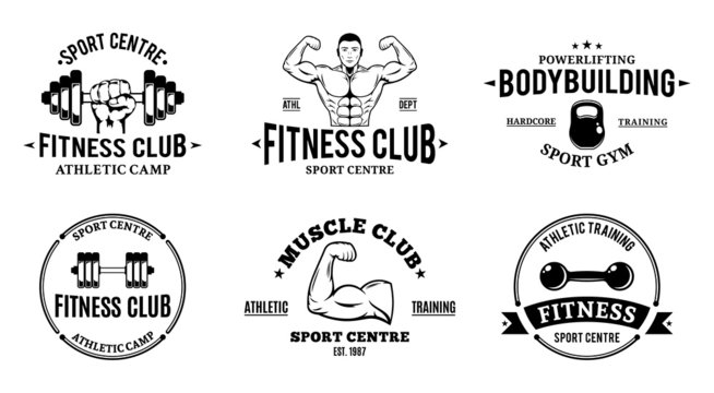 Sport and Fitness Logo Templates, Gym Logo, Labels and Badges