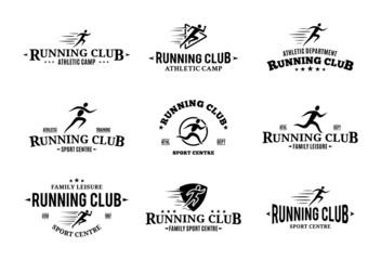 Running Club Logo, Labels, Icons and Design Elements