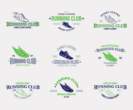 Running Club Logo, Labels Templates and Badges