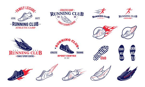 Running Club Logo, Labels, Icons and Design Elements