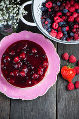 Summer berry fruit homemade cheesecake