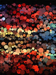 Red and blue circle with dot texture background