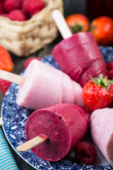 summer fruits homemade lolly pops ice