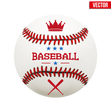 Vector illustration of baseball leather ball