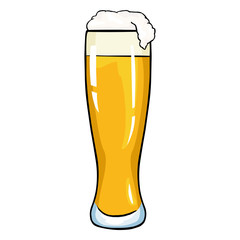 Vector Cartoon Glass of Light Beer