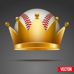 Background of Baseball ball with royal crown