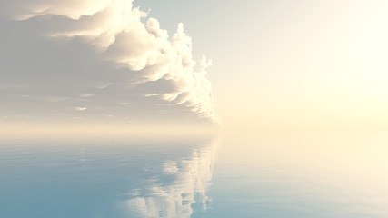 Naklejka na ściany i meble Clouds over an ocean