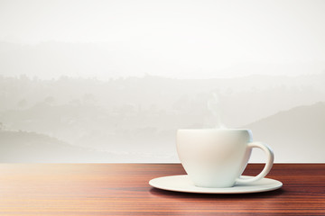 background with coffee cup and place for your text
