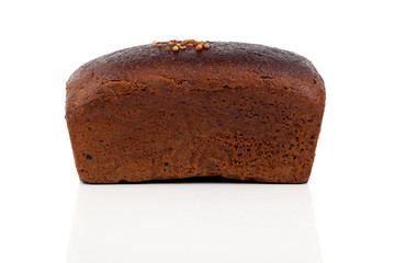 Rye bread slice isolated on white background
