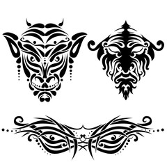 Set of tattoo face