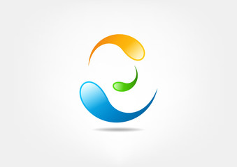 water collaboration vector symbol design, logo team concept