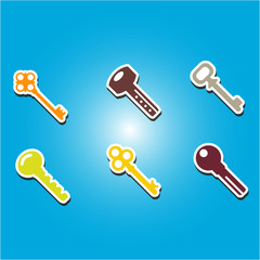 set of color icons with keys for your design