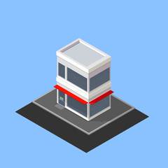 vector isometric store building 