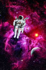 Fototapeta na wymiar Astronaut Spaceman Suit Moon