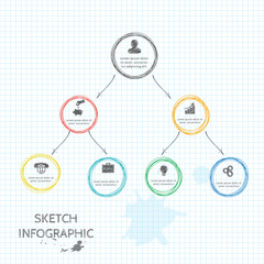 Vector doodle sketch elements for infographic.