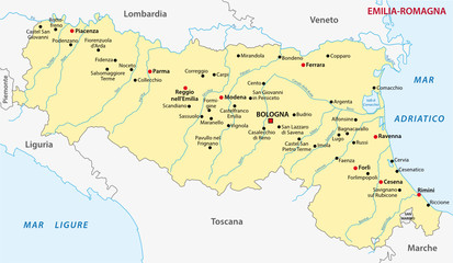 Fototapeta na wymiar emilia-romagna map