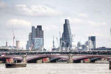 Fototapeta na wymiar View on London skyline from the Thames river, London, UK 