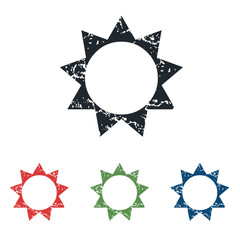 Sun grunge icon set
