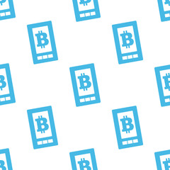 Flat bitcoin on screen pattern