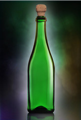 Champagne bottle and bokeh background