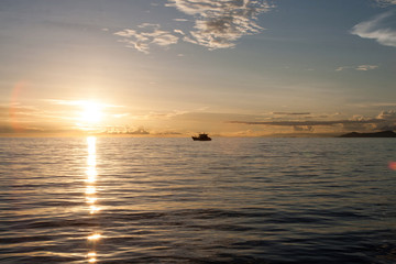Fisherman boat near Mabul Island Resort. Sabah, Malaysia.