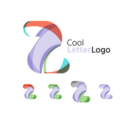 Set of abstract Z letter company logos. Business icons