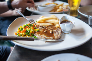 Pork steak.