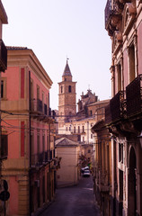 View of Agira street, Sicily