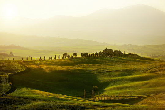 Early morning on countryside in Tuscany