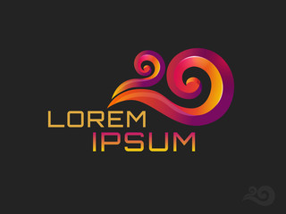 Colorful wave logo template. Vector icon.