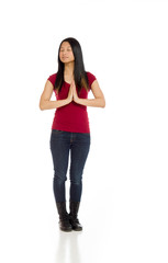 Fototapeta premium Model isolated praying
