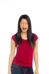 Fototapeta premium Furious model screaming