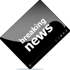 Social media player interface breaking news word